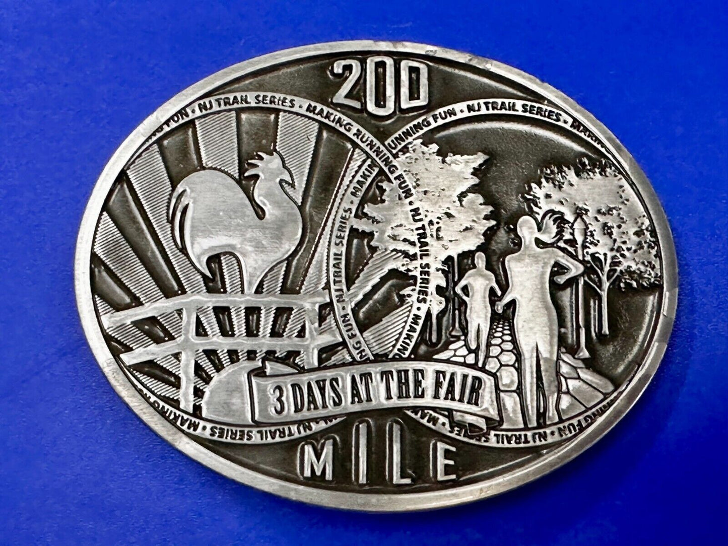 200 Mile at the Fair Fun Run New Jersey NJ Commemorative Dynabuckle Belt Buckle