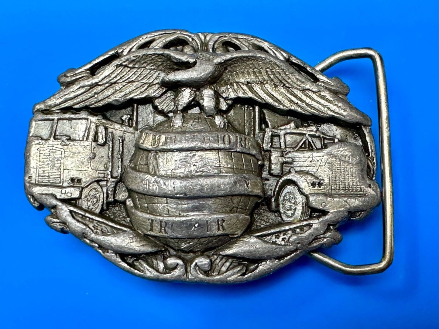 Truckers Semi Drivers Vital Role in the USA Economy 1986 Bergamot Belt Buckle