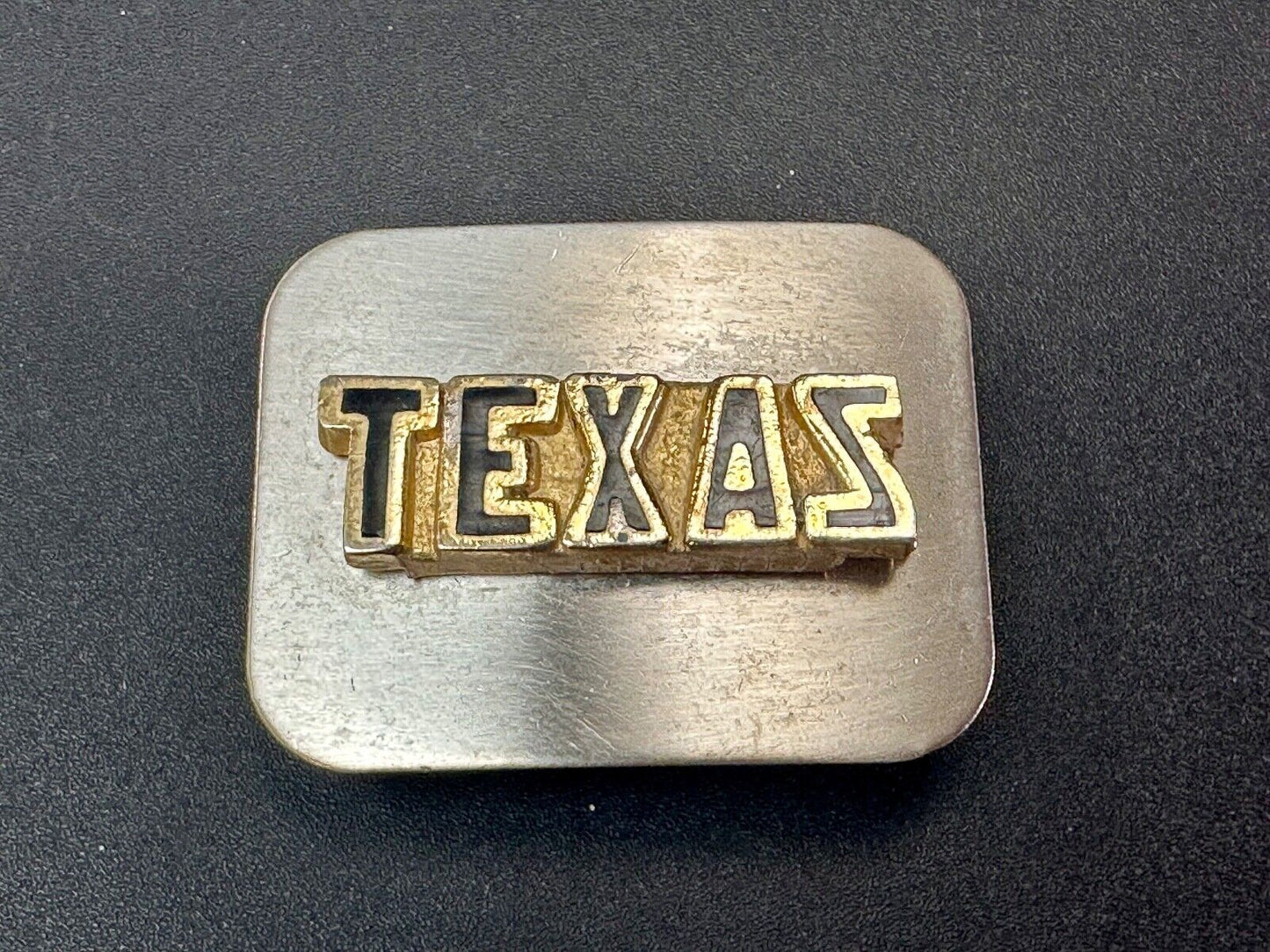 TEXAS - Raised Block letters state pride vintage belt buckle