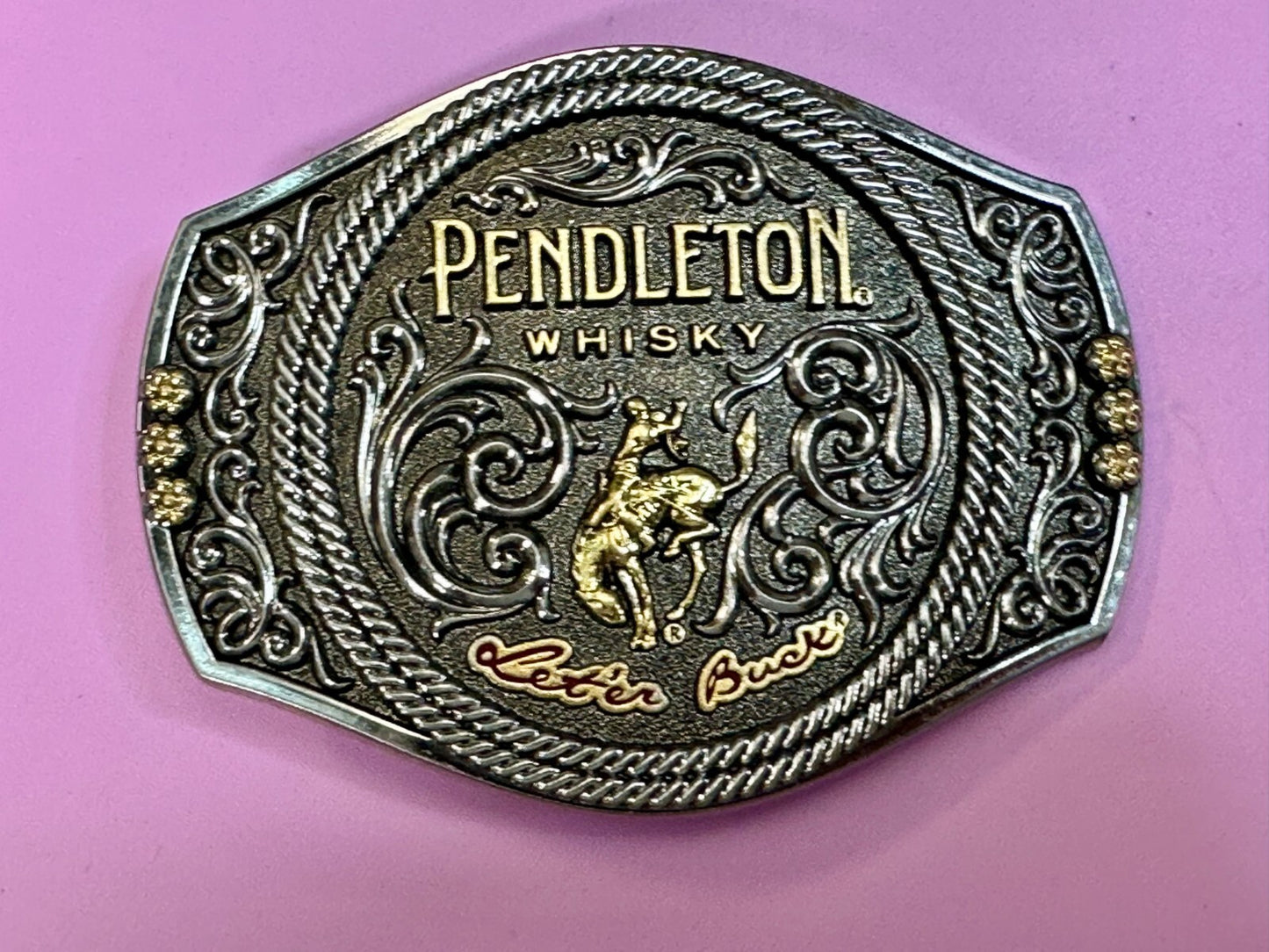 2021 Pendleton Whiskey Let'er Buck Rodeo Cowboy Montana Silversmiths Buck Buckle