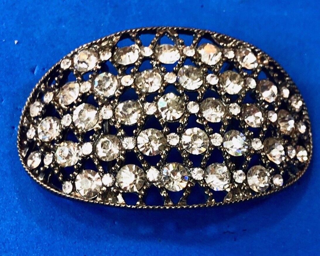 Beautiful Victorian quality Rhinestone? unknown Belt Scarf Clip Buckle