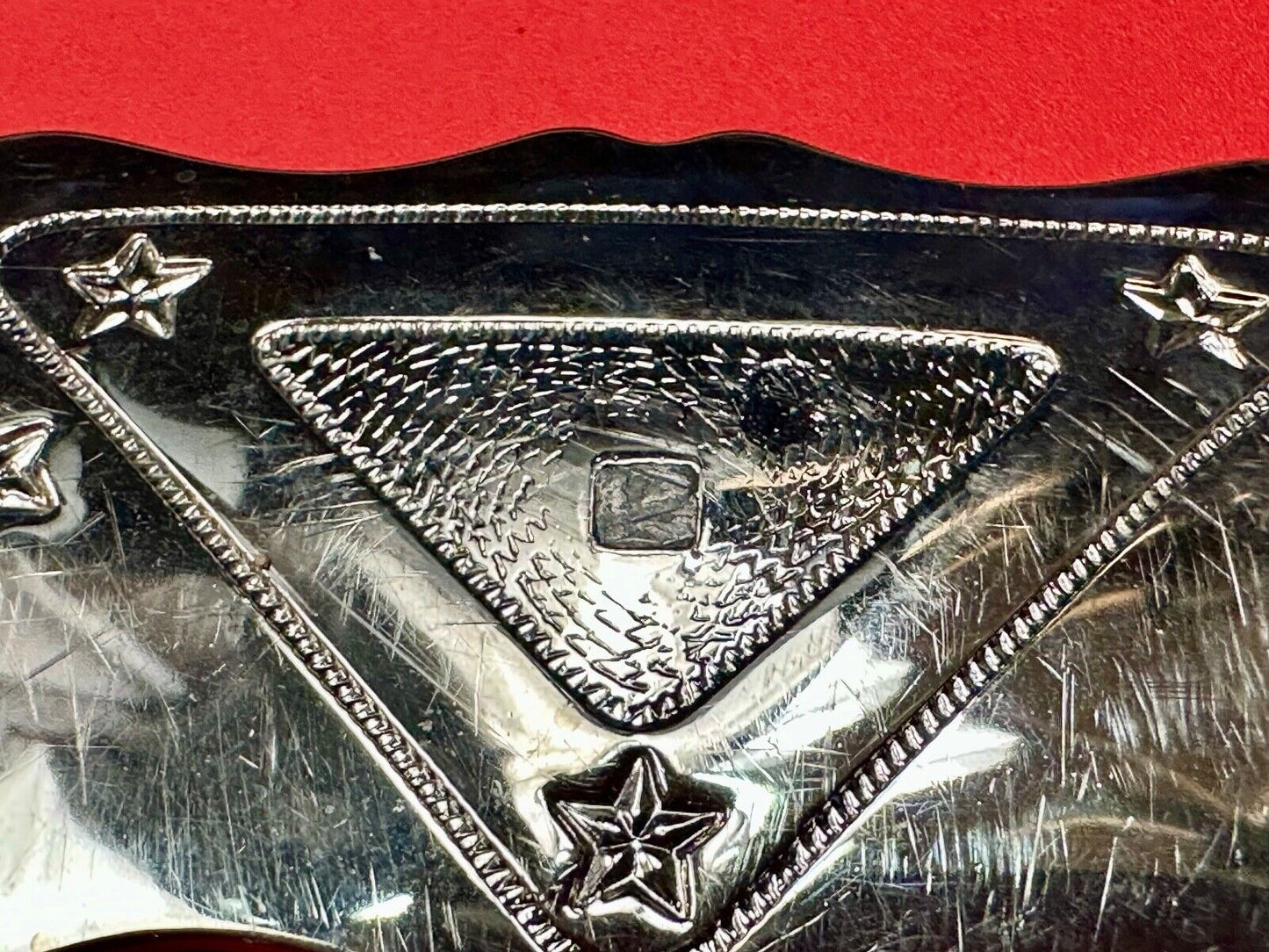 Vintage Chambers ornate engraved project craft belt buckle - no centerpiece