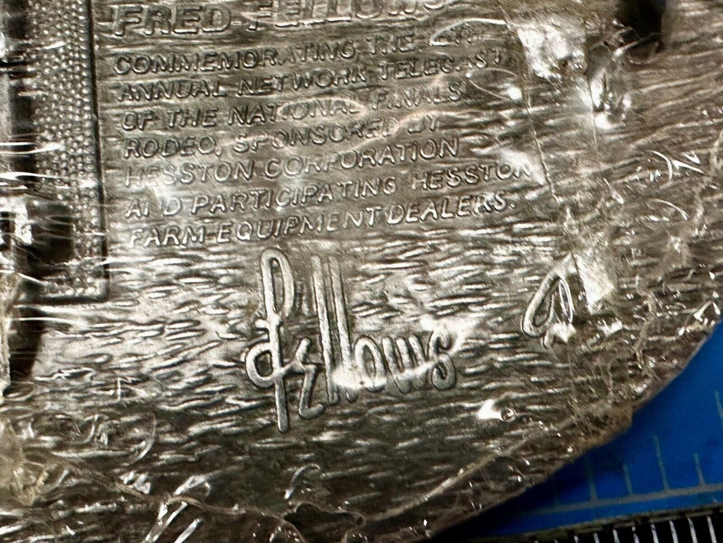 1989 ADM Hesston NFR National Finals Rodeo Cowboys Western NOS Belt Buckle