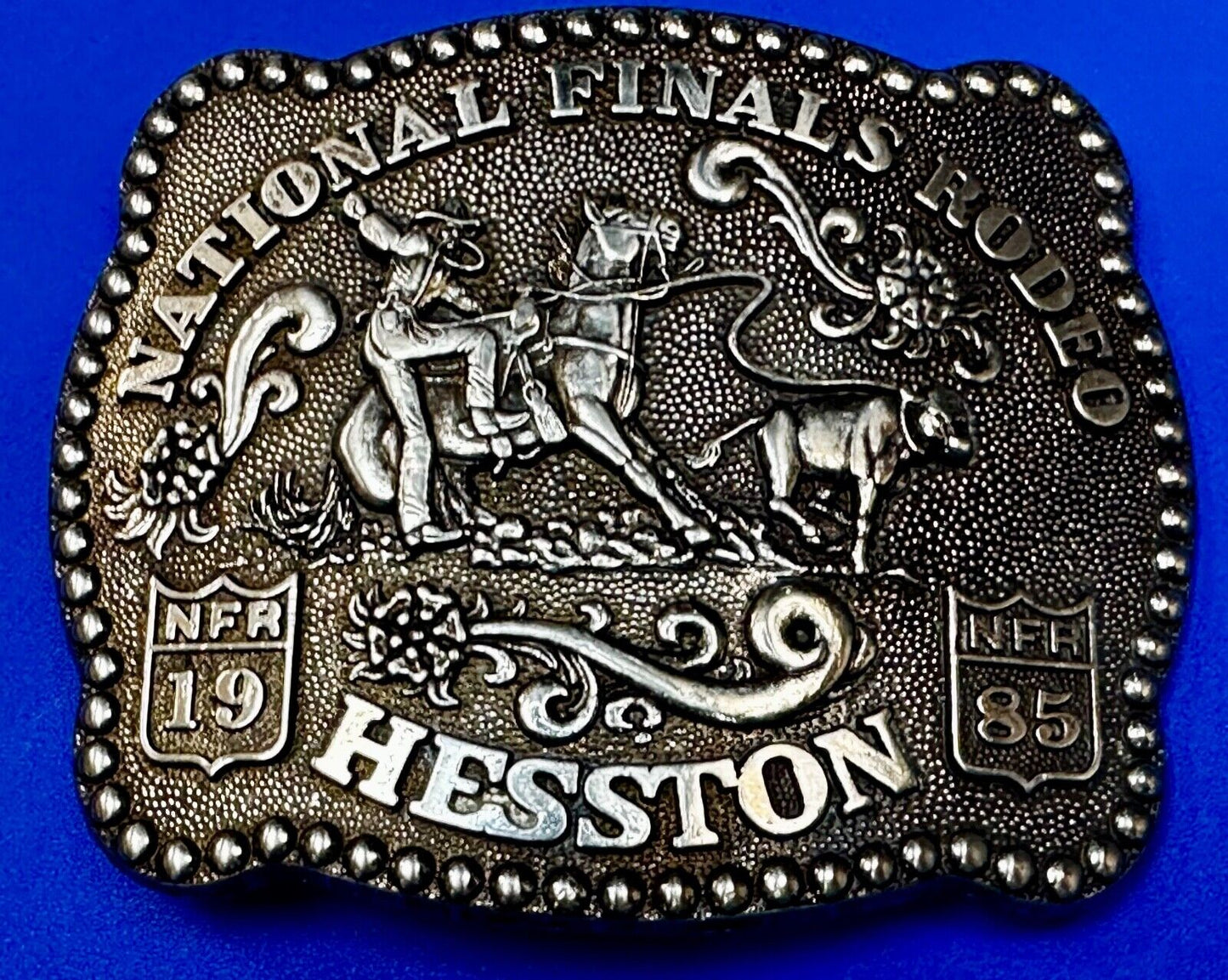 1985 NATIONAL FINALS RODEO NFR NOS ADULT SIZE Cowboys Collectable Belt Buckle