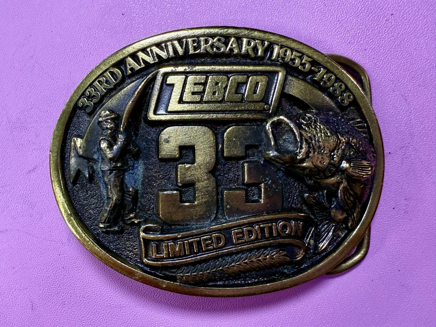 33rd Anniversary Zebco Angler Fishing Edition The Great American Belt Buckle