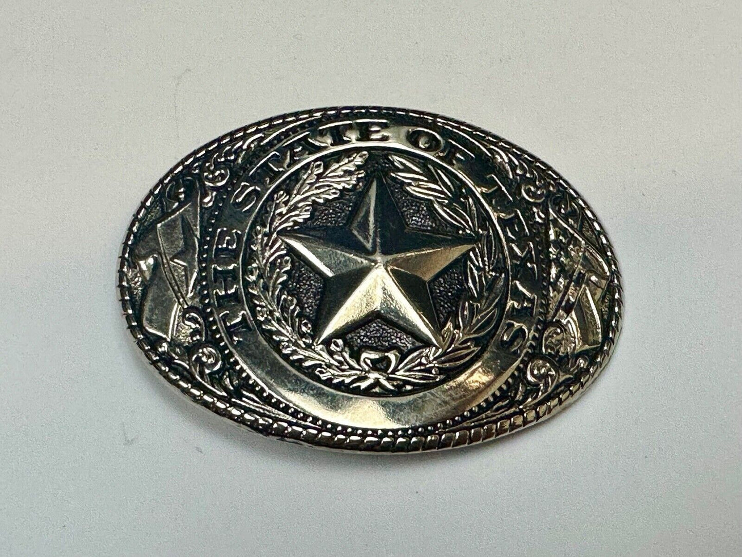 The Great State of Texas - Tx Star, Flag western light gold color belt buckle