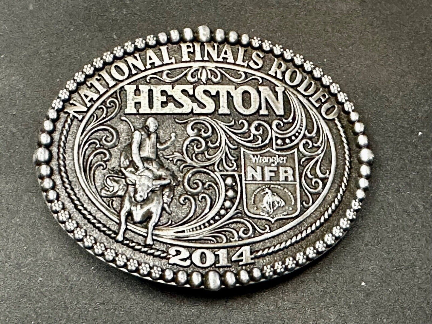 2014 National Finals Rodeo NFR Cowboy Montana Silversmiths Youth Belt Buckle