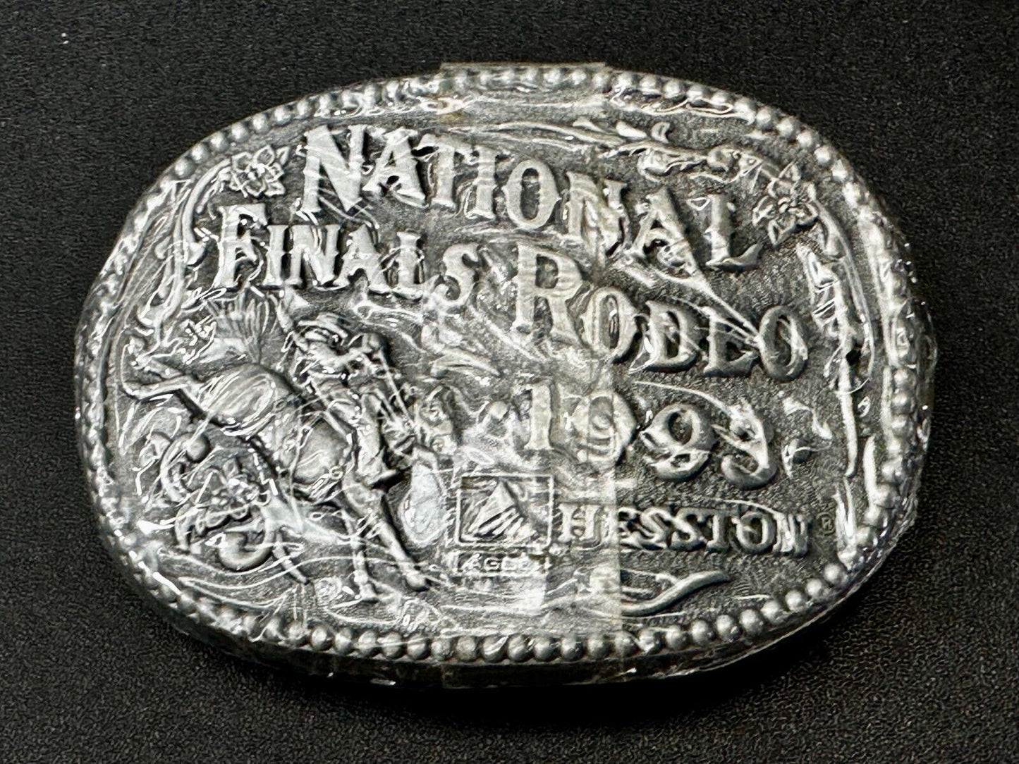 1993 Hesston National Finals Rodeo NFR Cowboys Youth Size NOS Belt Buckle