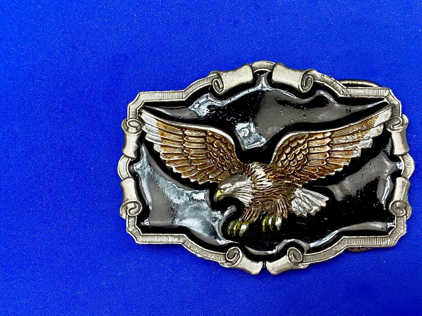 The Majestic Patriotic Eagle, Flying Hunting - Western Framed 1983 belt buckle