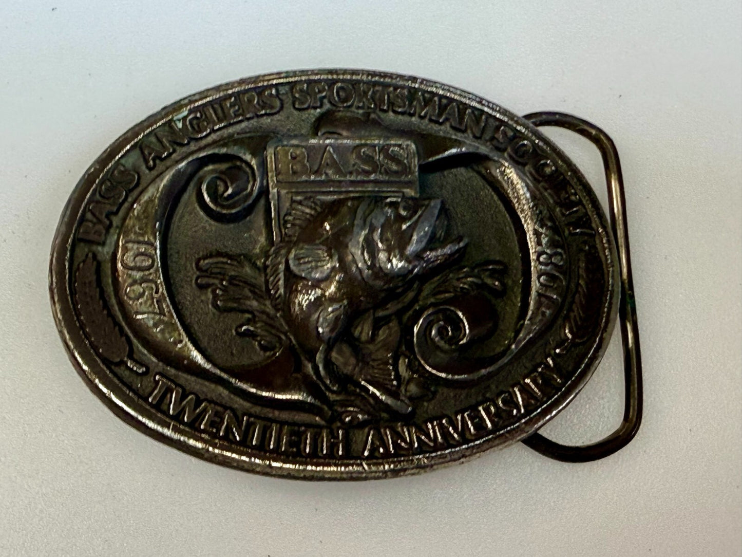 Bass Anglers Sportsman Society 20th Anniversary Limited Edition 1987 Belt Buckle