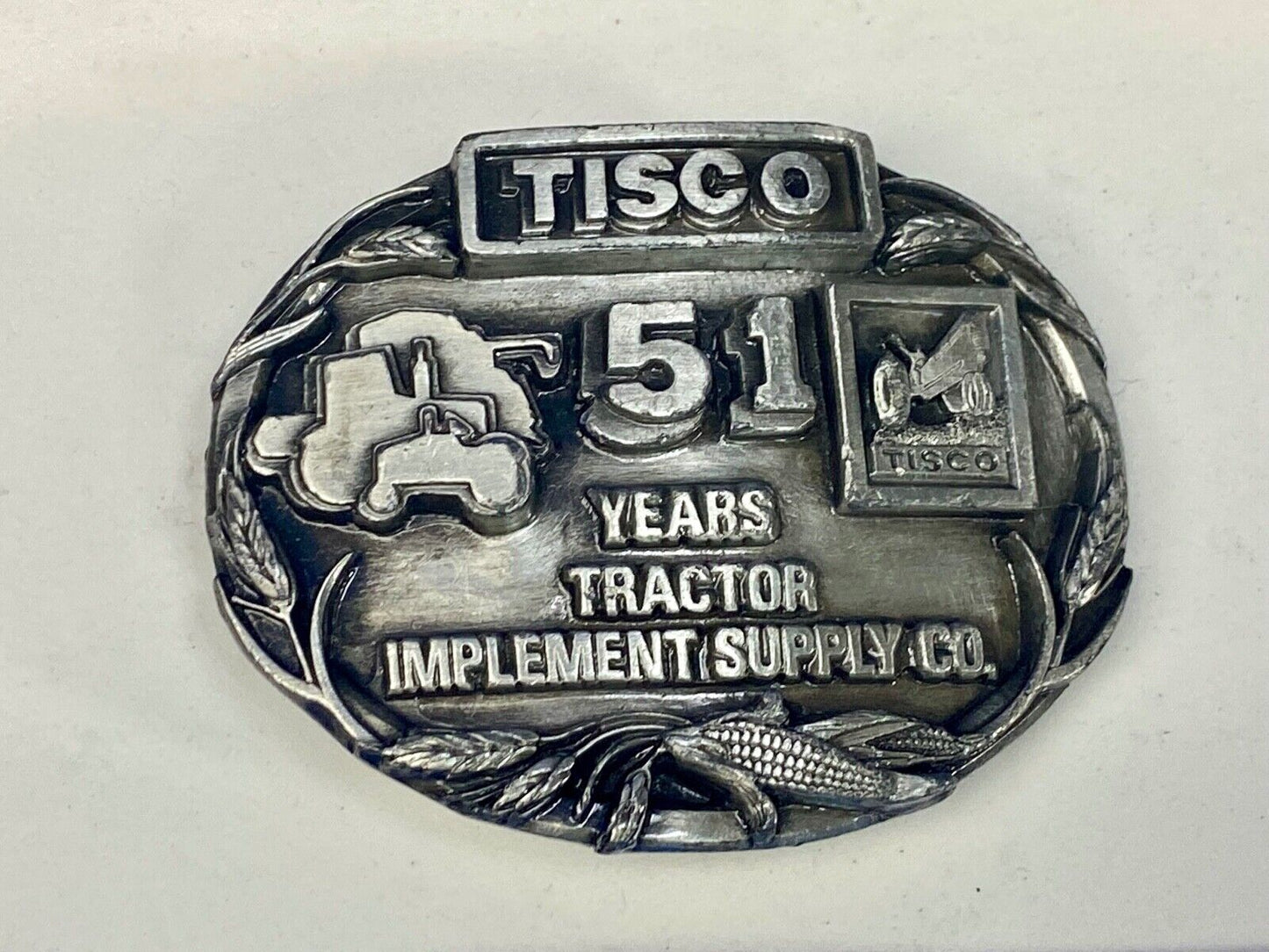1988 Tisco Tractor Implement Supply Agriculture Farm Tools 51 Year Belt Buckle