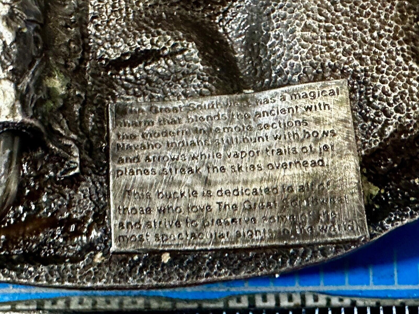 The Great Southwest Navajo Indian Hunter Commemorative Vintage 1981 Belt Buckle