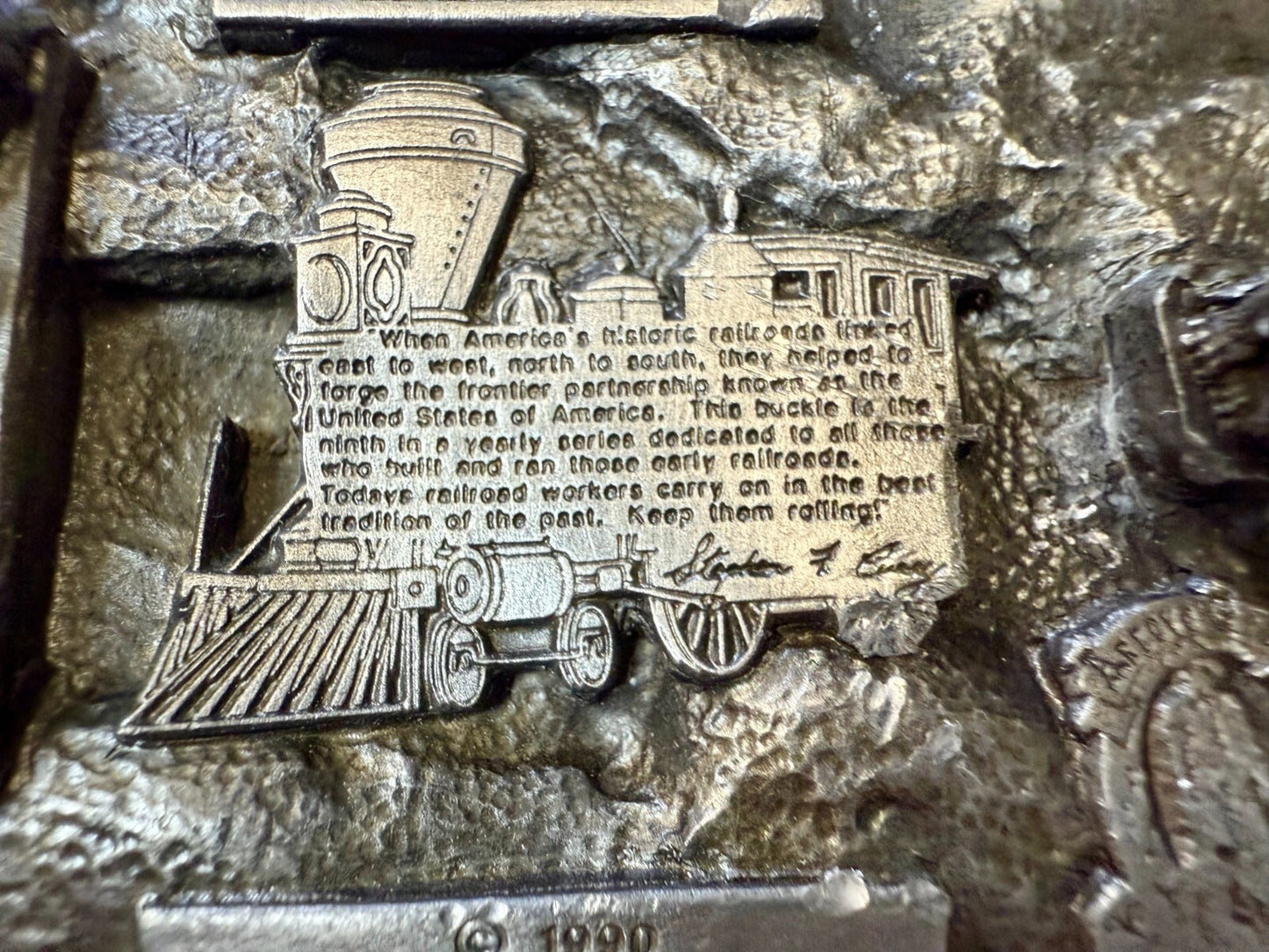 Vintage Historic American Railroad 1990 Commemorative Arroyo Grande Belt Buckle