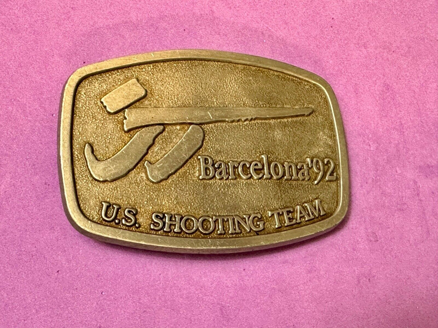 Barcelona 1992 Summer Olympics US shooting team Vintage belt buckle