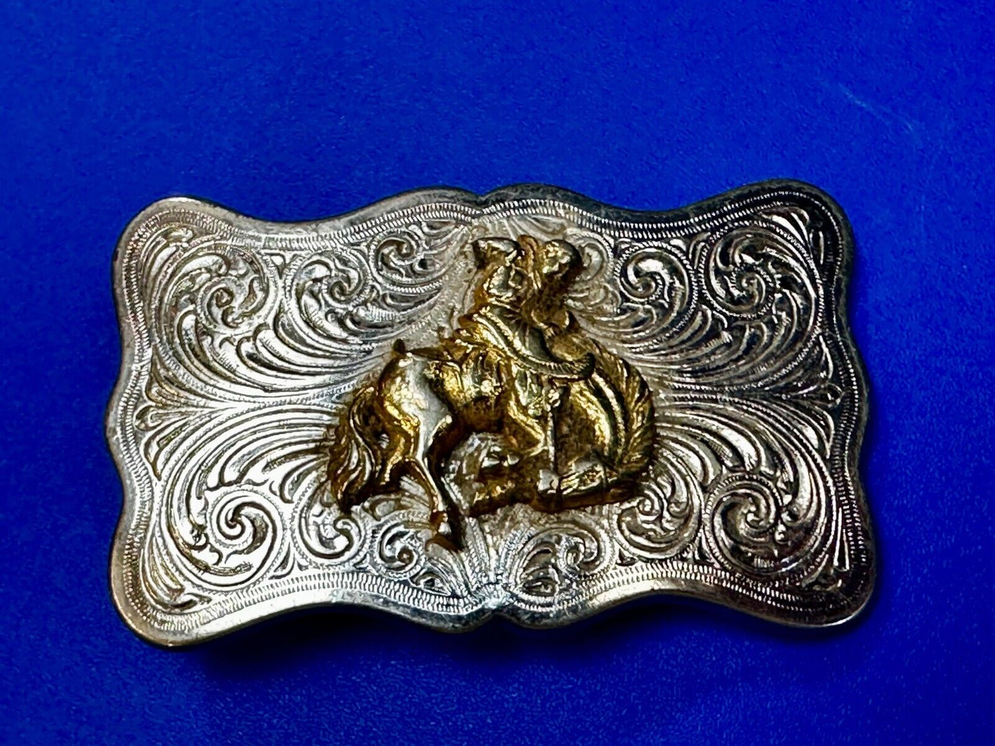 Vintage Cowboy Saddle Bronc small Cowgirls western belt buckle