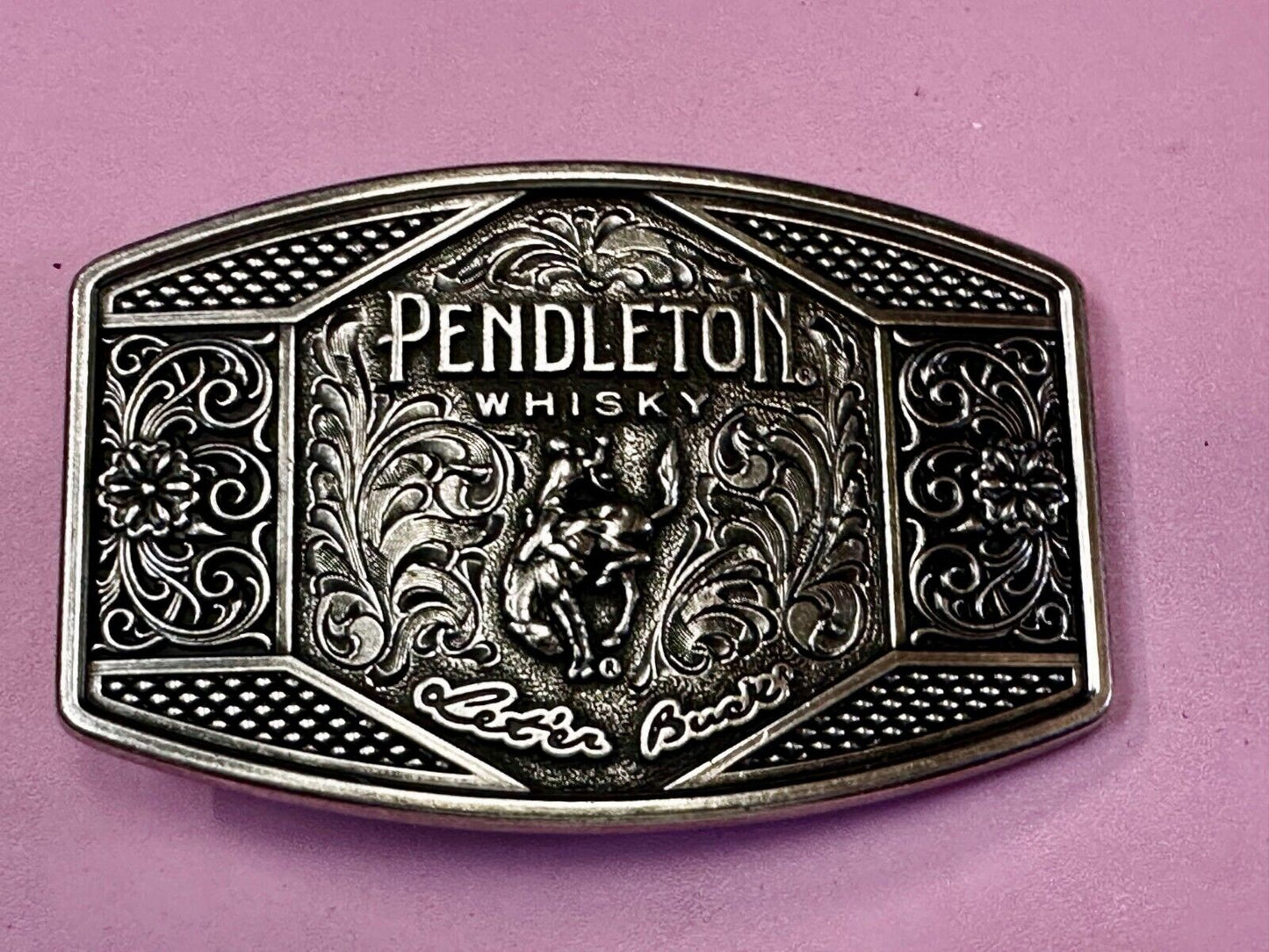2022 Pendleton Whiskey Let'er Buck Rodeo Cowboy Montana Silversmiths Belt Buckle