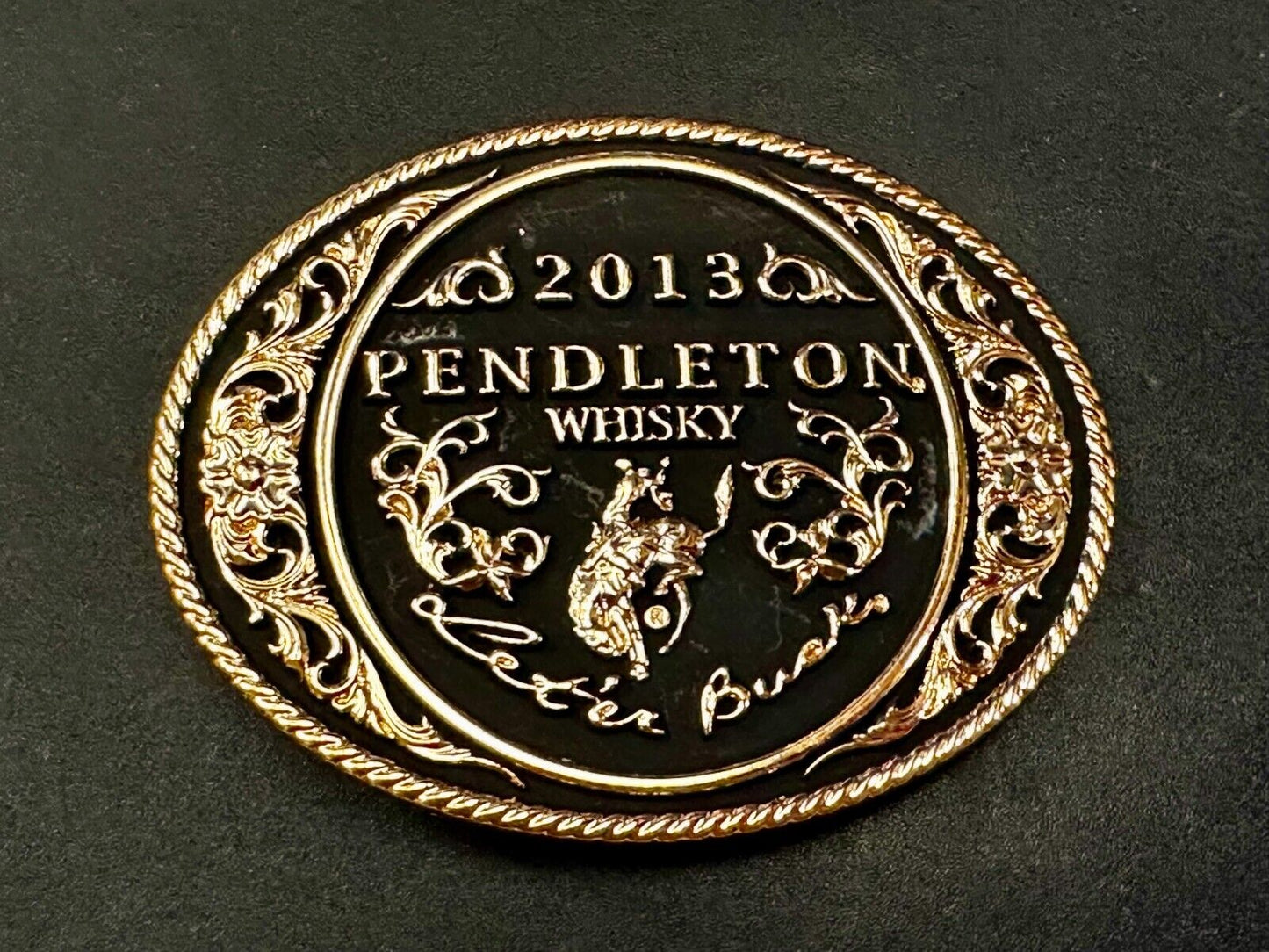 2013 Pendleton Whiskey Let'er Buck Rodeo Cowboy Montana Silversmiths Belt Buckle