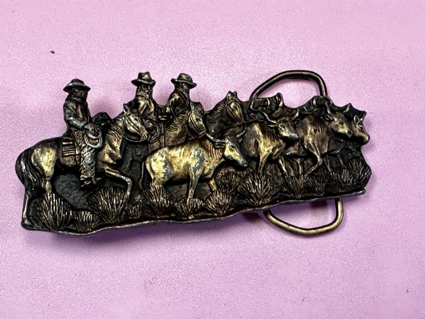 The Caddle Drive - Rodeo Cowboys Ranchers Day at Work Bergamot Belt Buckle