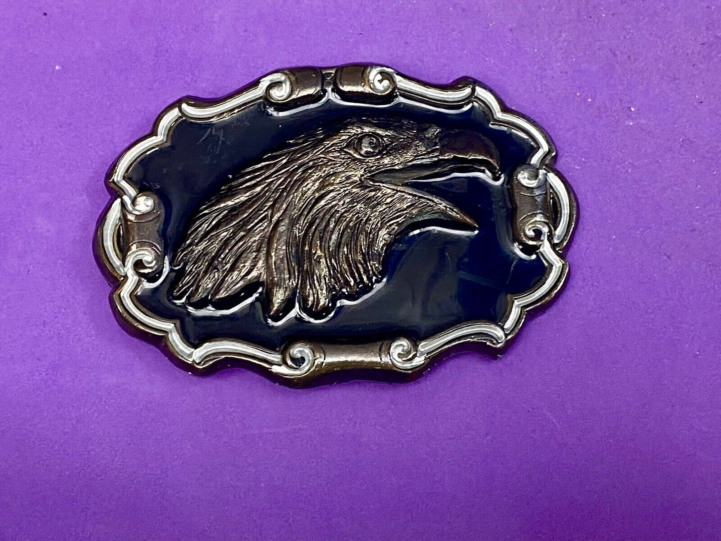 Vintage 1991 The Great Eagle Head Beak Bust - Great American Belt Buckle Co