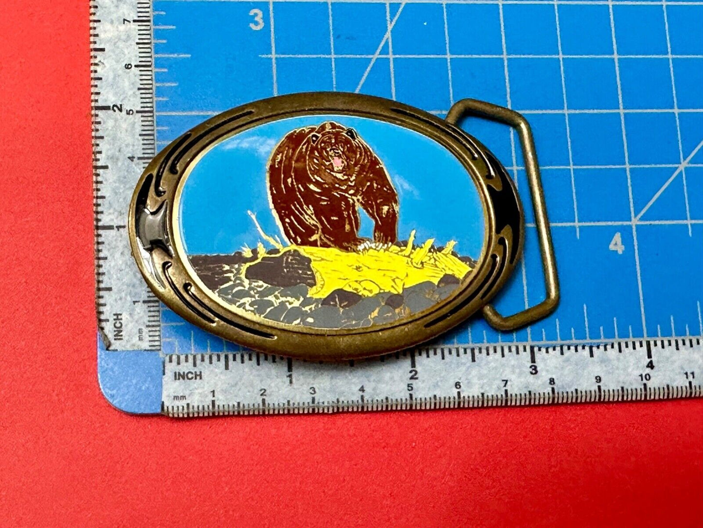 Vintage Bear F 09 FC 1988 solid brass belt buckle
