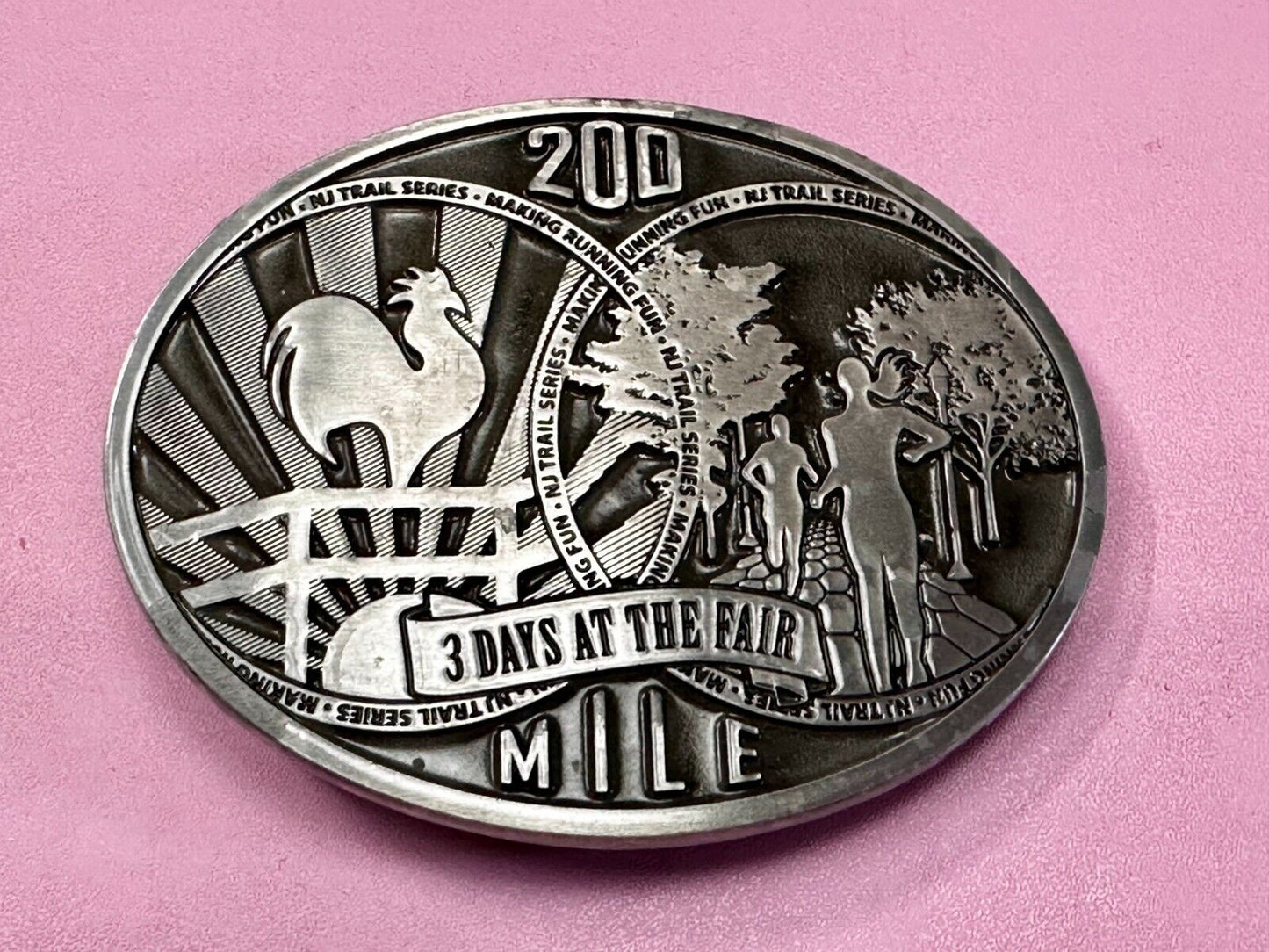 200 Mile at the Fair Fun Run New Jersey NJ Commemorative Dynabuckle Belt Buckle