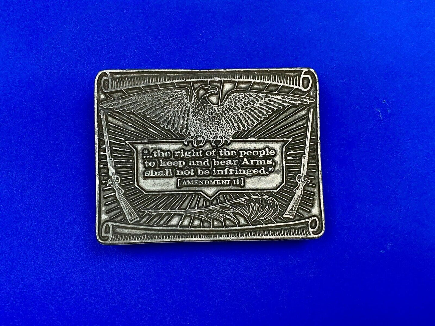 The Right To Keep And Bear Arms Shall Not Be Infringed 1976 Belt Buckle 11Th Gun