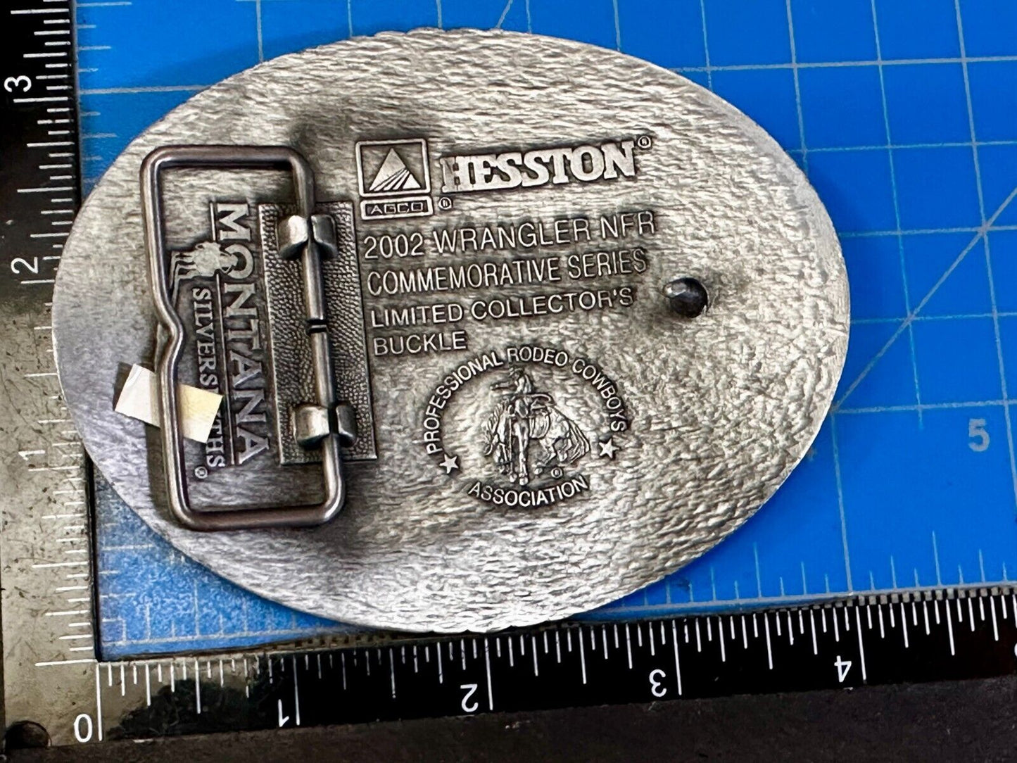 2002 Wrangler Hesston NFR National Finals Rodeo Montana Silversmiths Belt Buckle