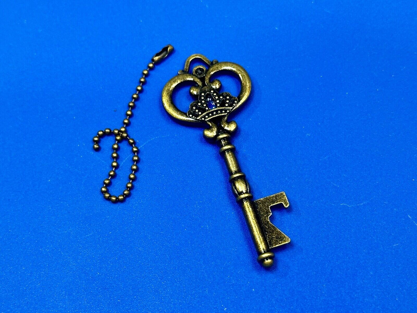 3" Skeleton Key Pendant Antiqued Bronze Keychain, Key Chain Ring Souvenir