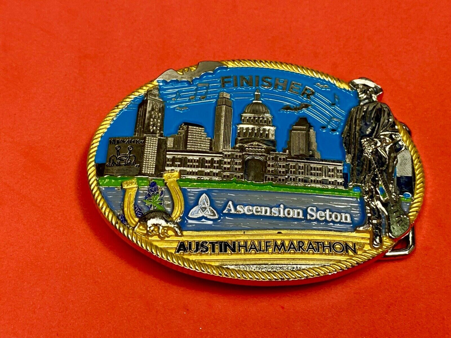 Ascension Section Austin Half Marathon & 5K Race Finisher Belt Buckle