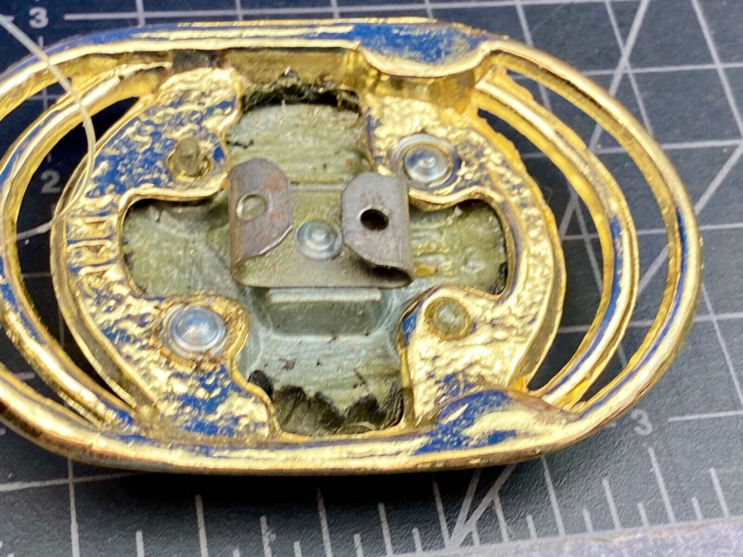 Vintage black and Gold Charmant of Beverly Hills, CA belt buckle scarf clip