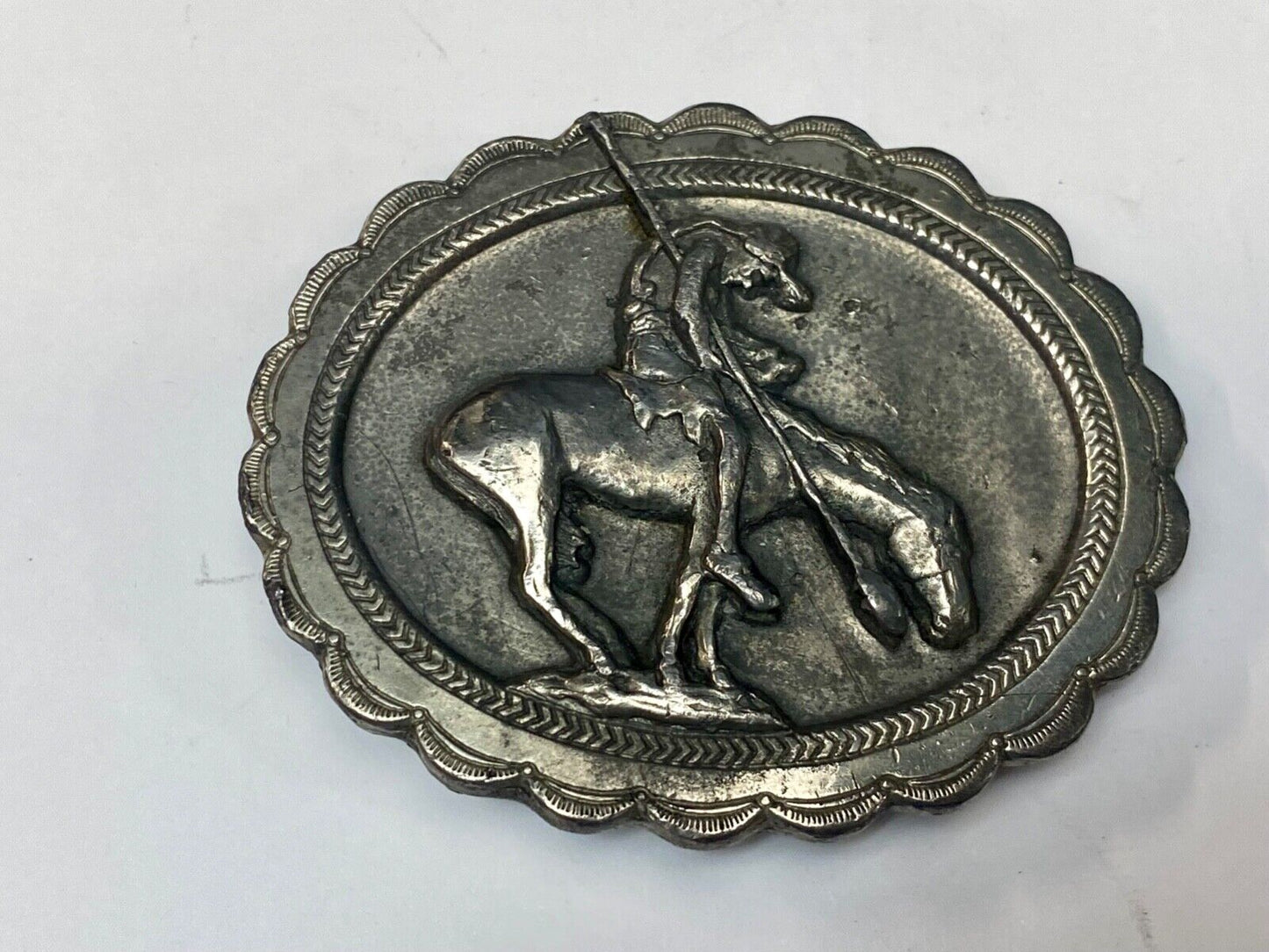 The Saga of the Native American Indian End of the Trial western belt buckle