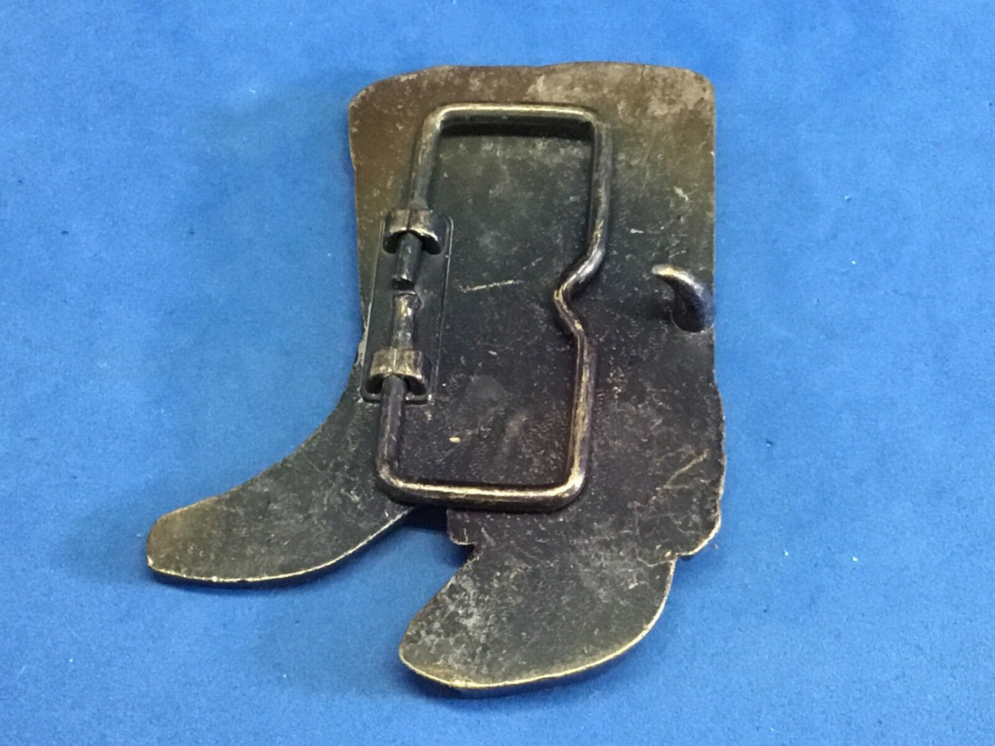 Vintage 3" Tall Cowpoke ( Cowboy/Cowgirl) Boots Brass Belt Buckle Complete NICE