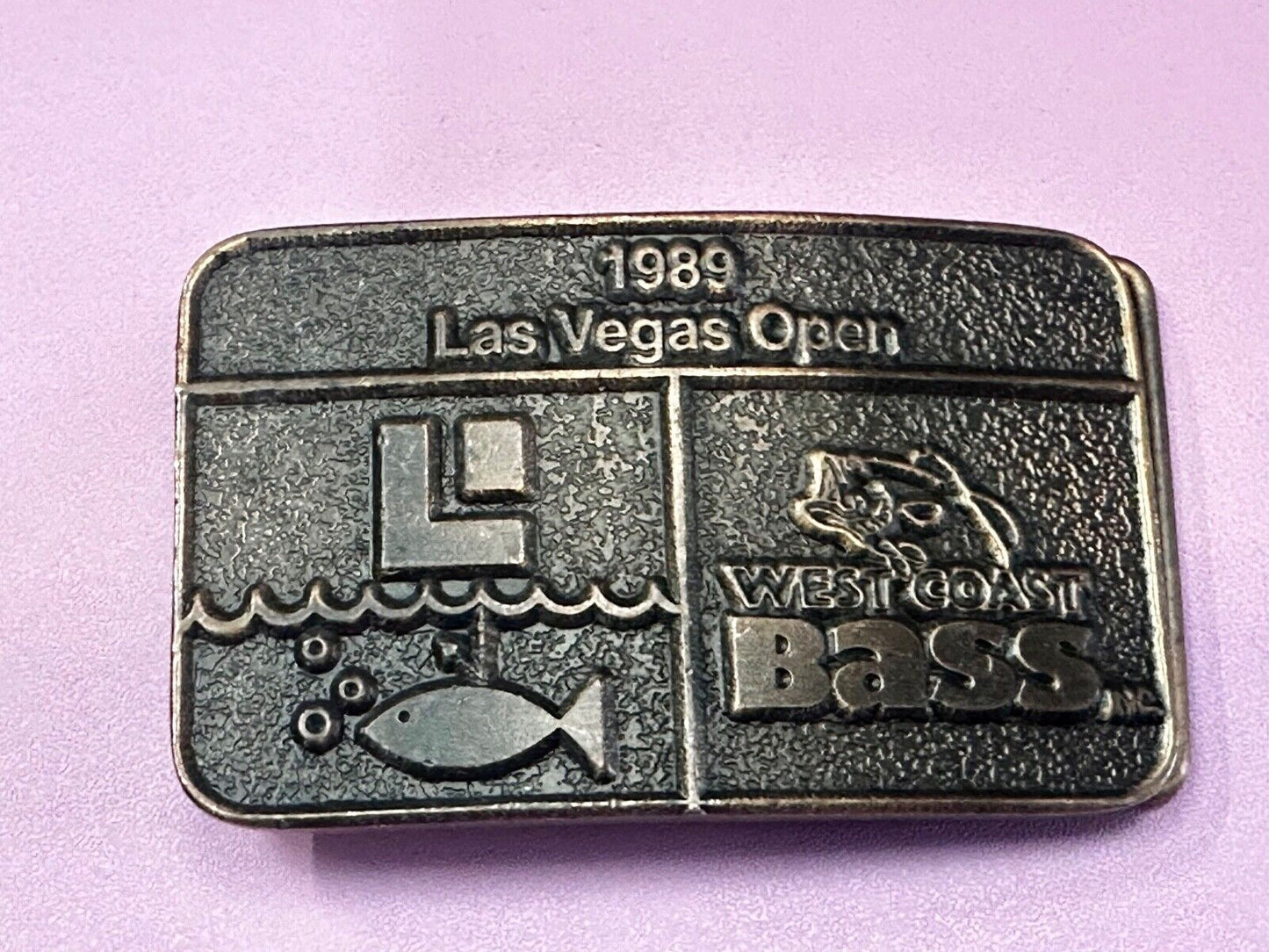 BASS 1989 Las Vegas Open Anglers Sportsman Society Sport Fishing Belt Buckle