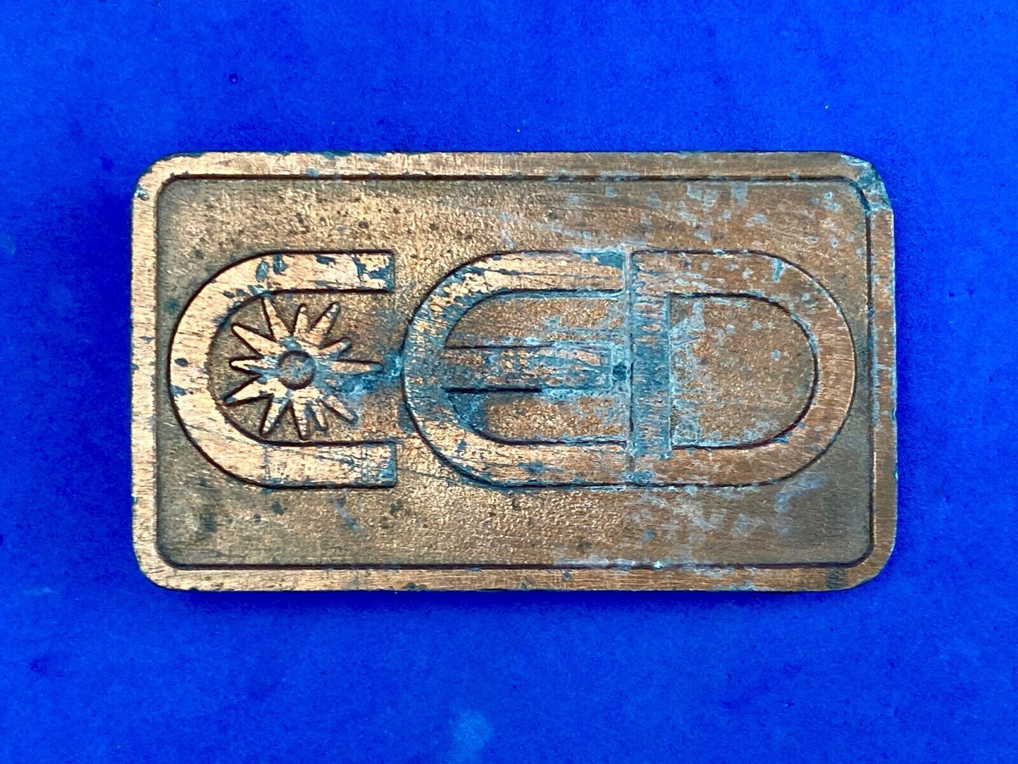 Vintage CED company promotional belt buckle