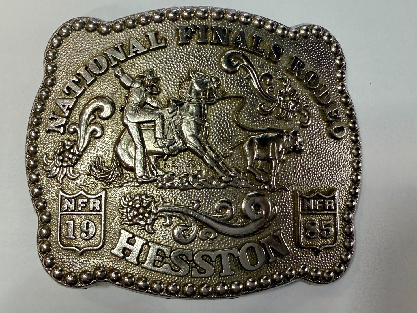 1985 Hesston NFR National Finals Rodeo Calf Roping 3rd Edition Belt Buckle