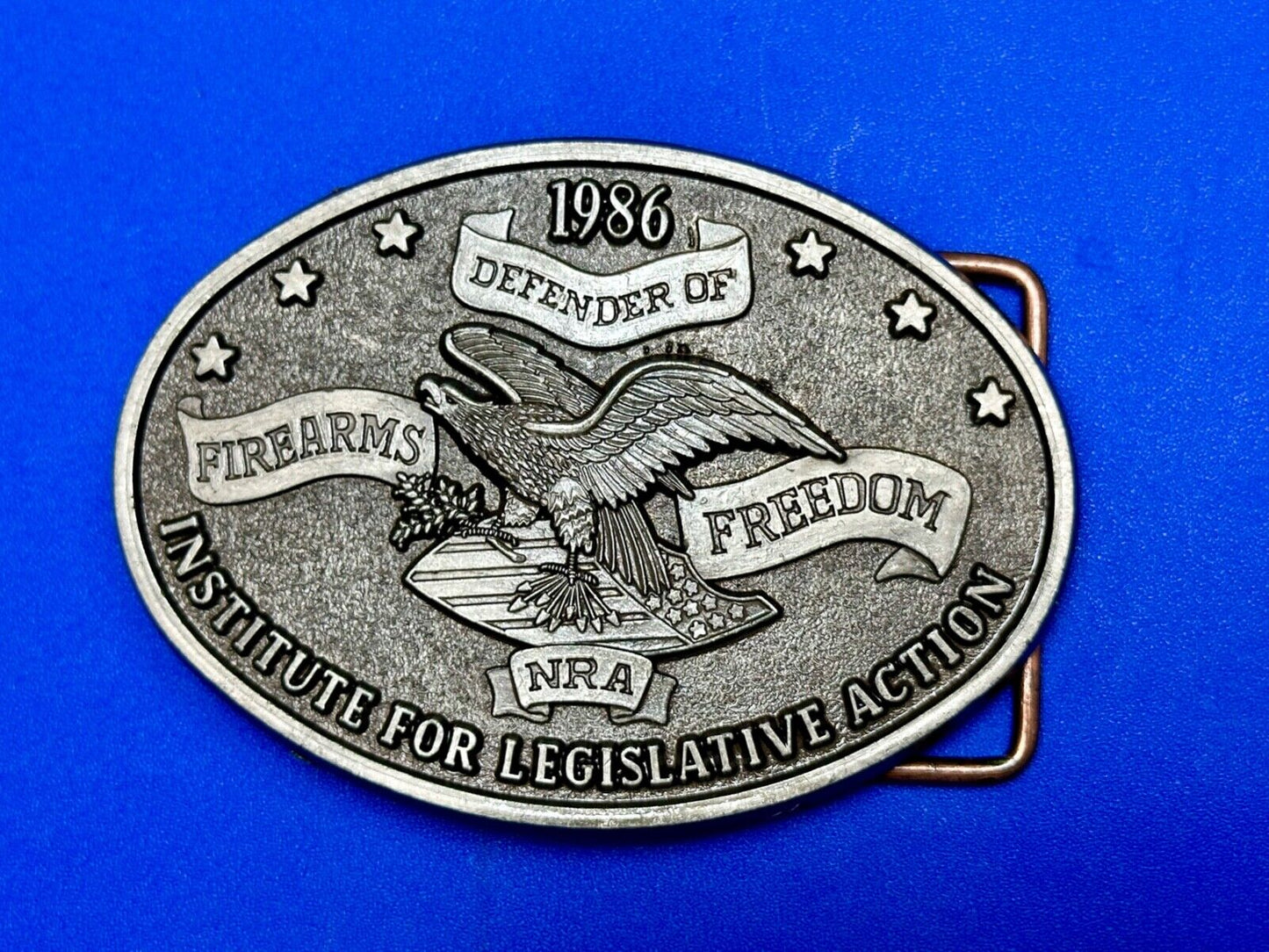 1986 NRA Institute for Legislative Action 2nd amendment Firearms belt buckle