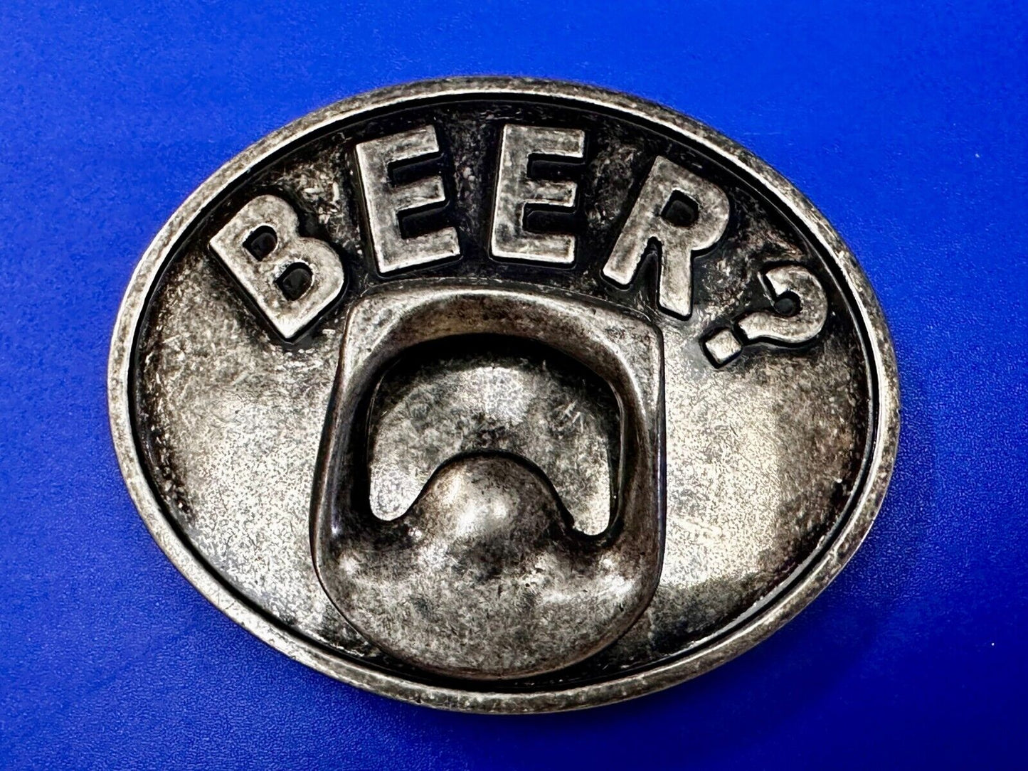 BEER = Bar Pickup Line Novelty Vintage Belt Buckle with Bottle Opener