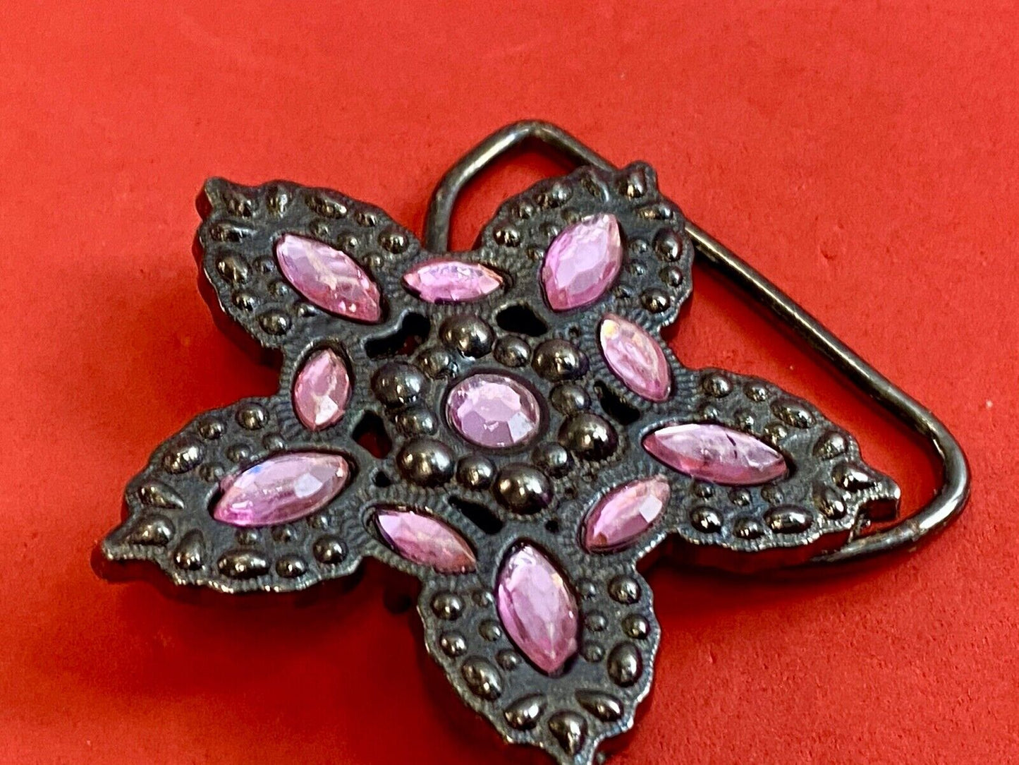 Beautiful star Vintage Cut - Out Multiple rhinestone belt buckle
