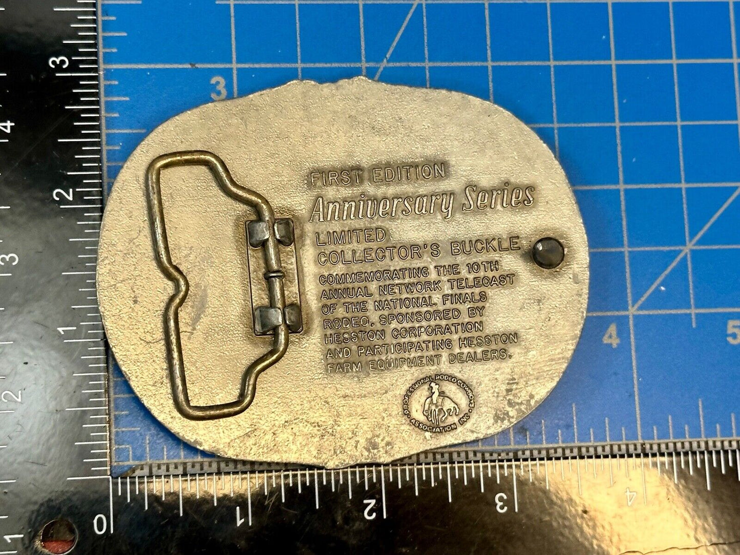 1983 HESSTON Belt Buckle NFR 25th Anniversary First Edition Limited Rodeo