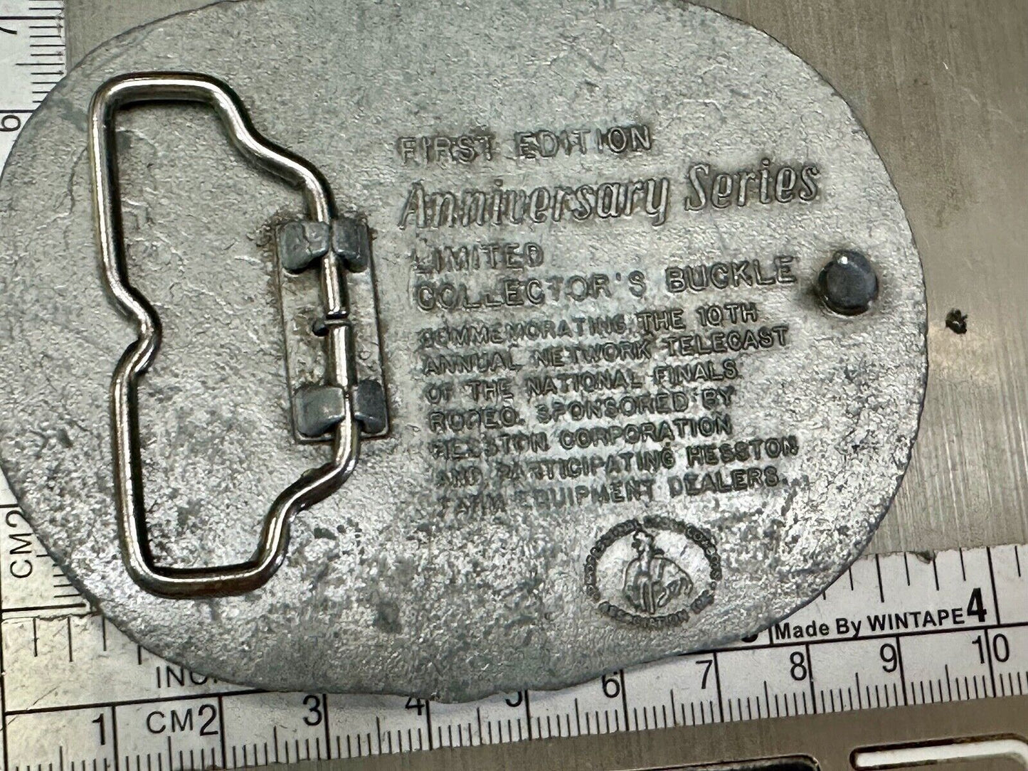 1983 Hesston National Finals Rodeo 25th Anniversary Adult Collectors Belt Buckle
