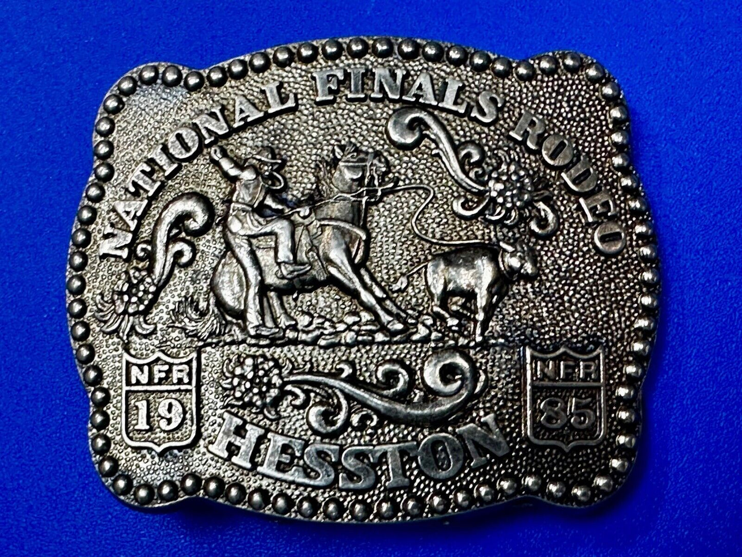 1985 NFR National Finals Rodeo Youth Size Hesston Commemorative Belt Buckle