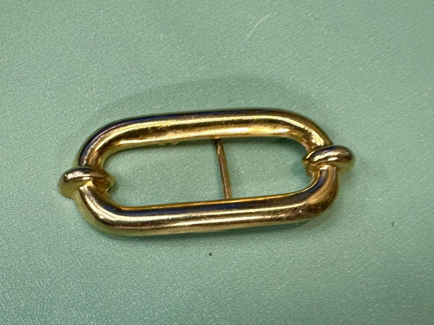 Vintage gold tone Tube Link Pattern belt buckle