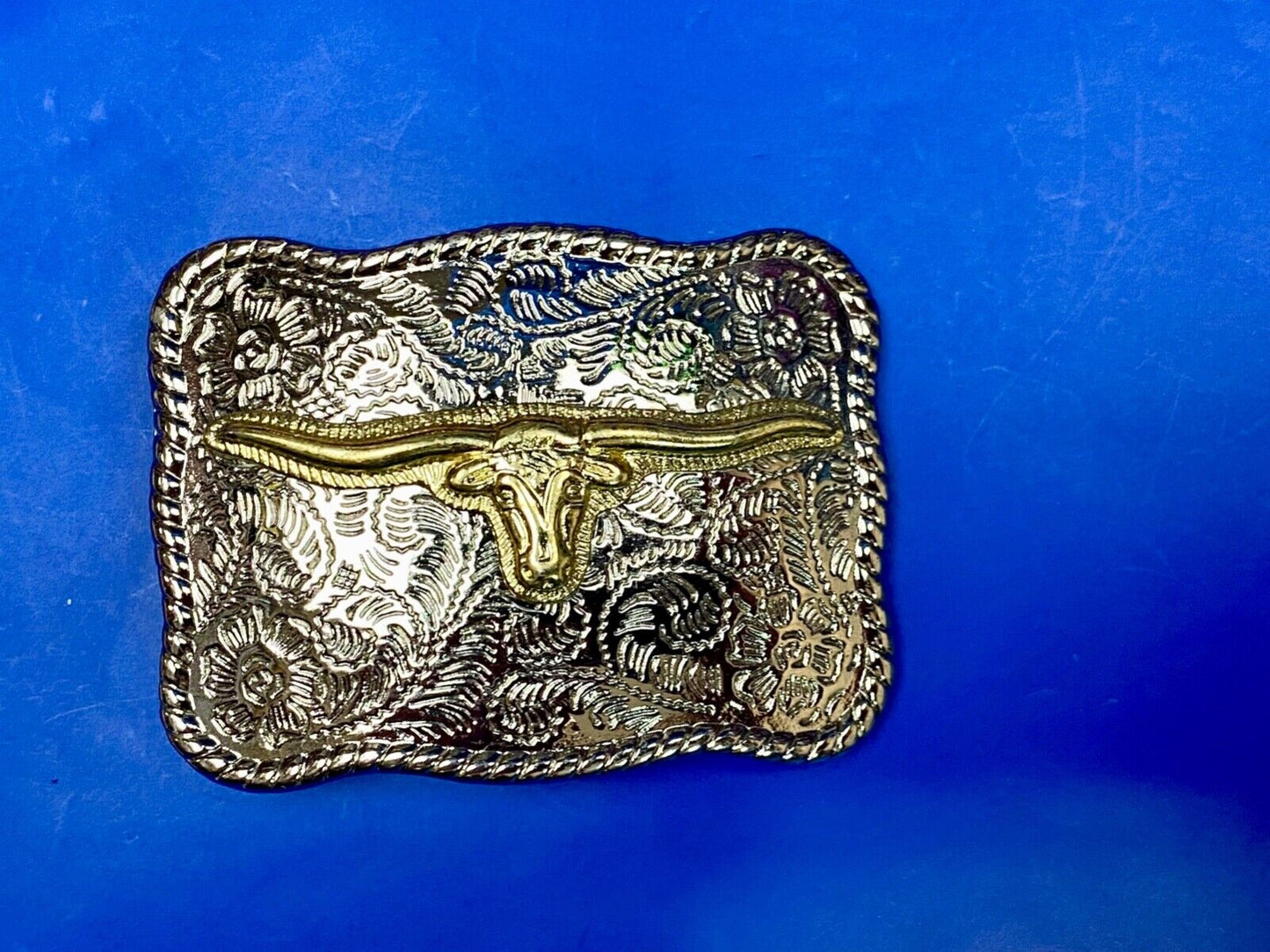 The Texas Longhorn! Mixed Color / Metal Ornate Western Belt Buckle