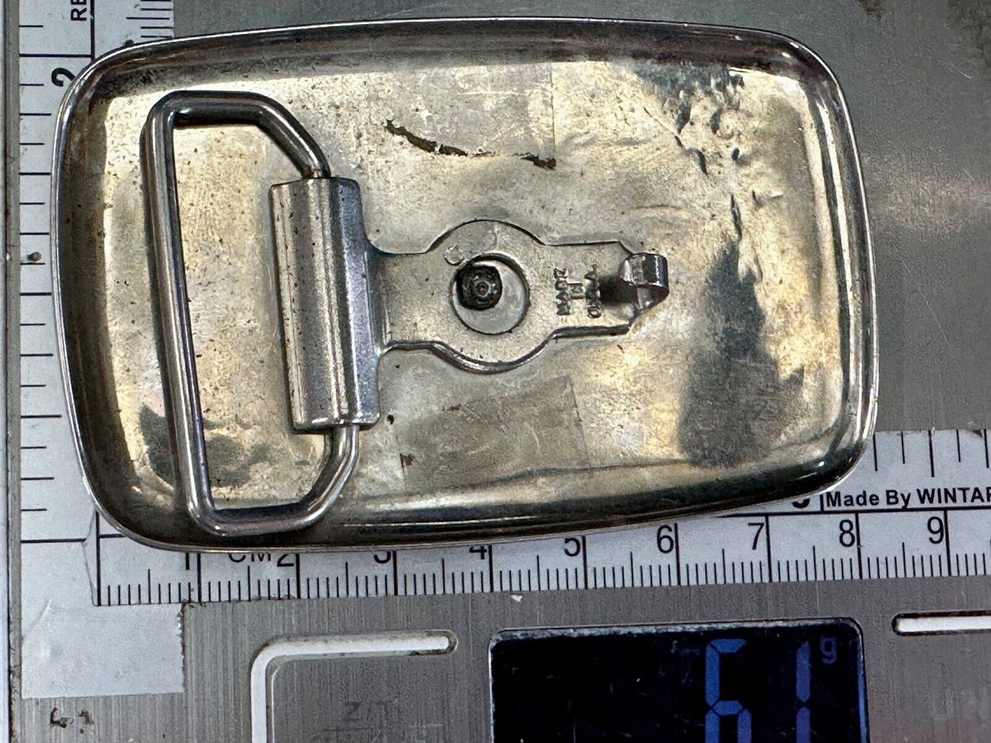USA made Cowboy Saddle Bronc Western two tone belt buckle
