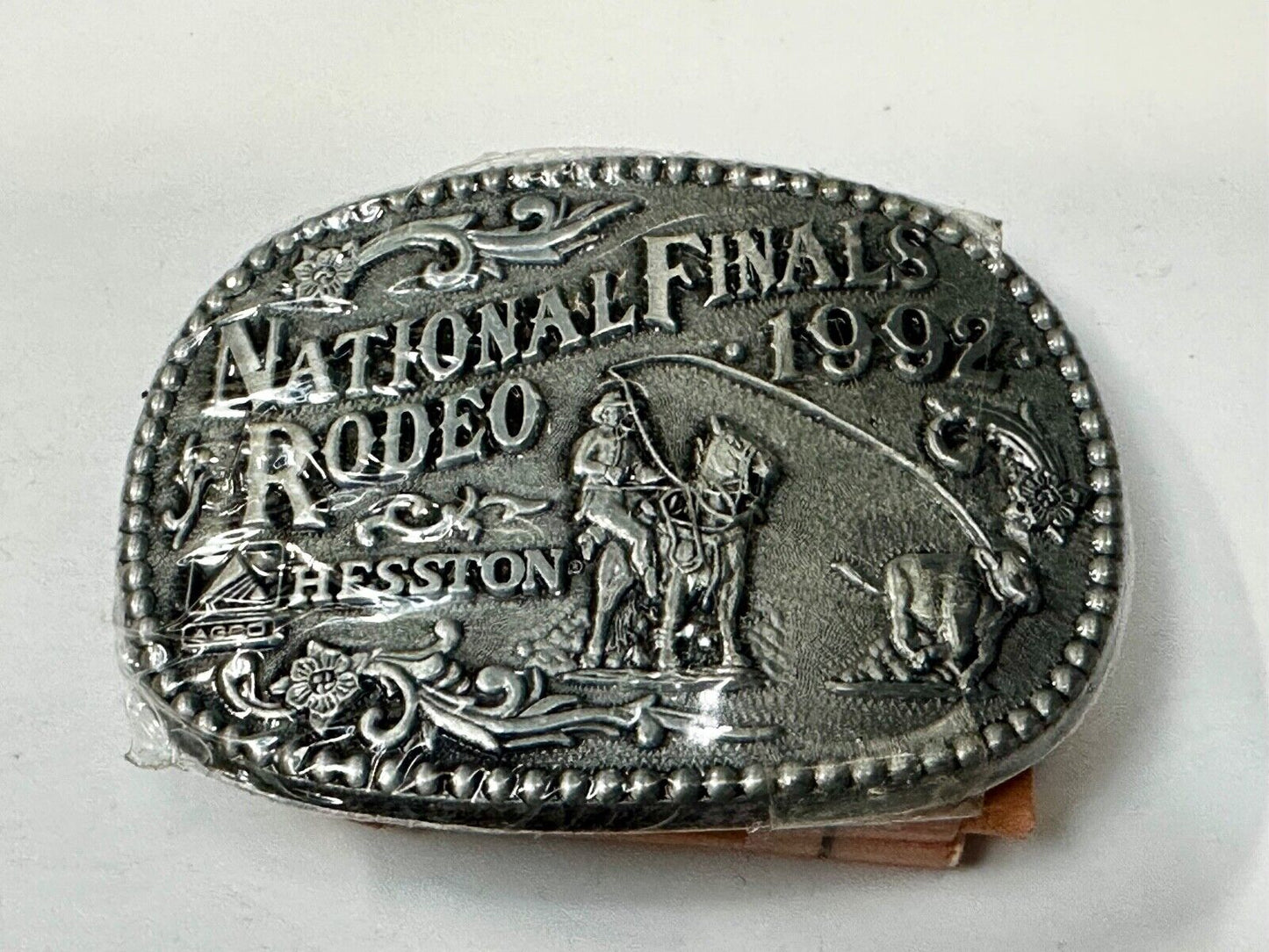 1992 NFR National Finals Rodeo NOS Youth Size ADM Commemorative Belt Buckle
