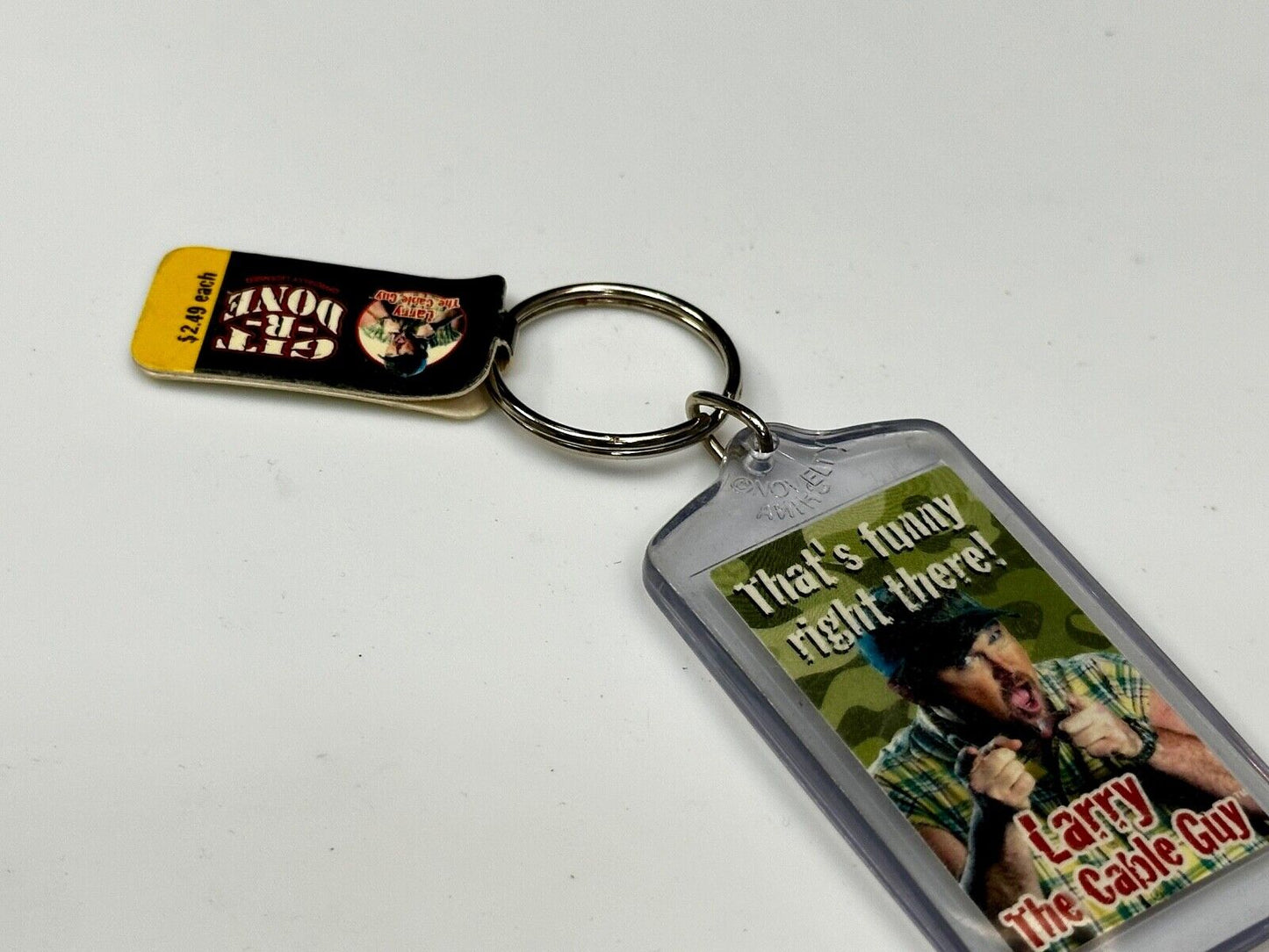 That's Funny Right There Larry The Cable Guy NOS Green Color Keychain Key Ring