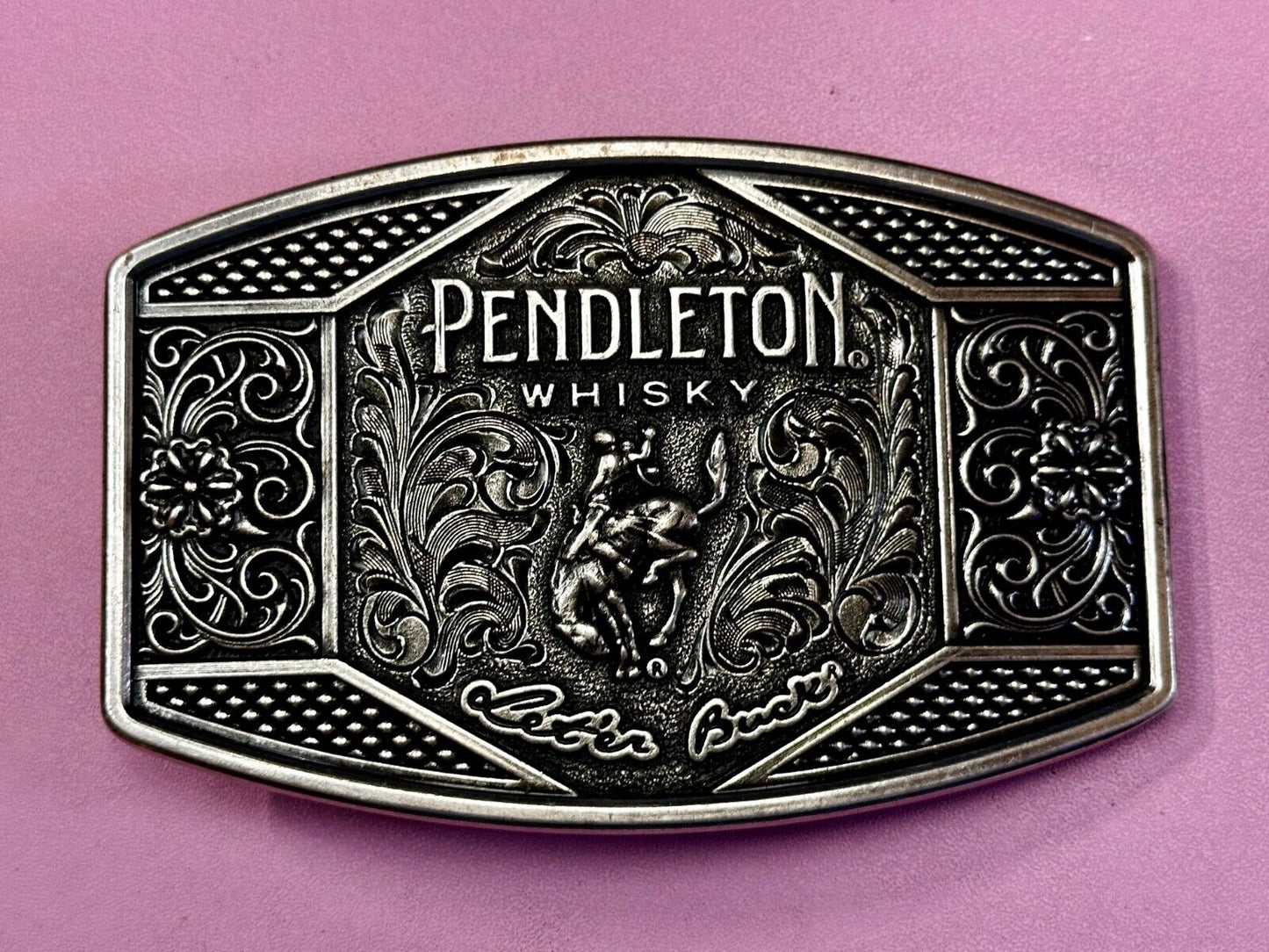 2022 Pendleton Whiskey Leter Buck Rodeo Cowboys Montana Silversmiths Belt Buckle