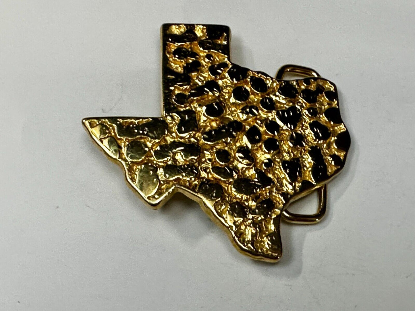 The Great State of Texas - Gold Color Cutout State Map Belt Buckle