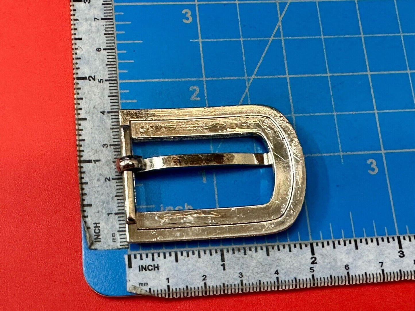 2" wide silver tone Rhinestone accented replacement belt buckle