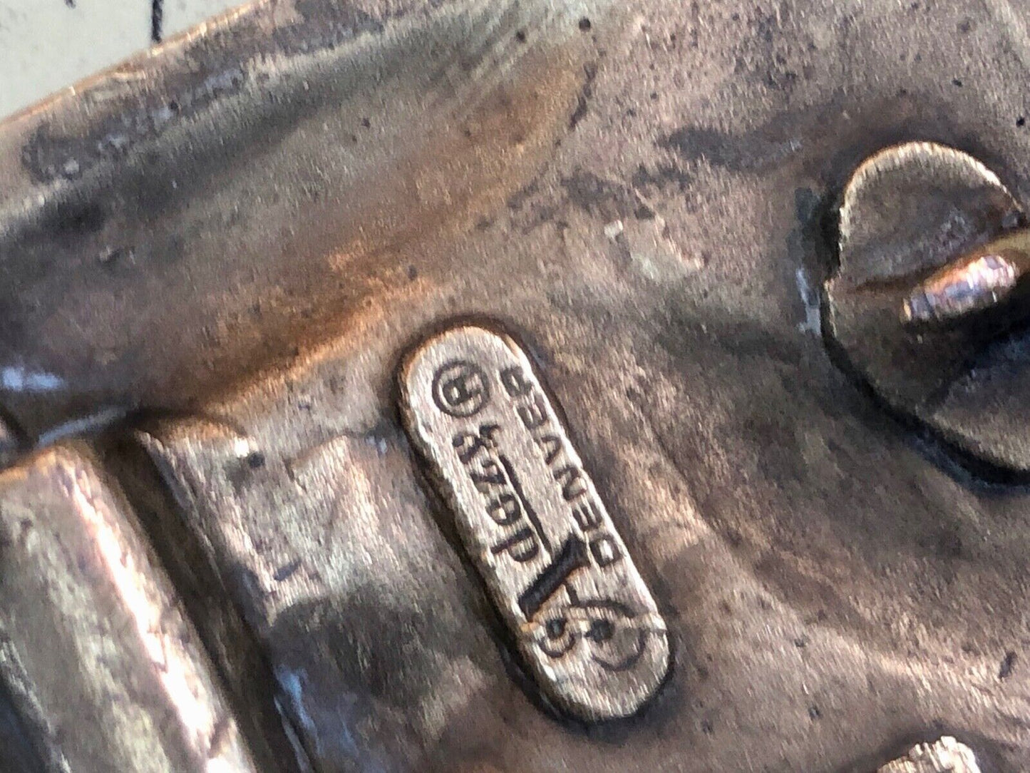 Vintage 1975 Adezy belt buckle - Battle scene? in forrest soldiers people